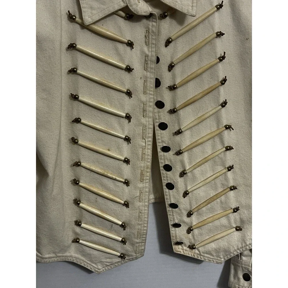 Double D Ranch Western 100 Cotton Bone Detail Fringe Size Medium (Read) - Picture 2 of 7
